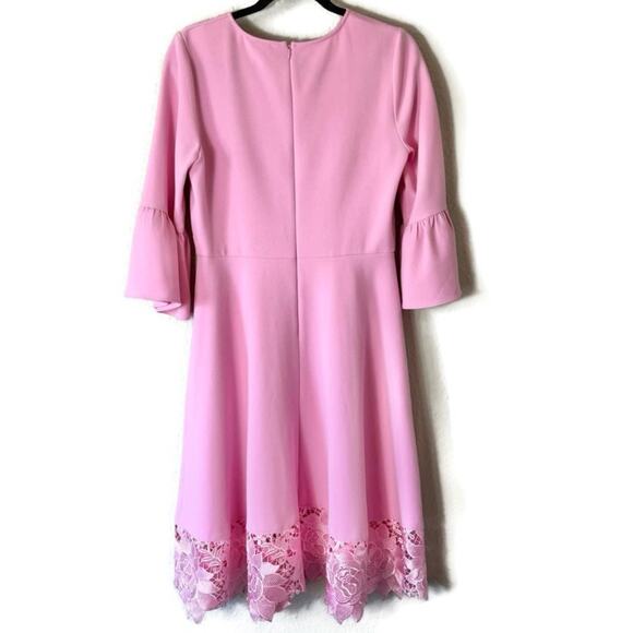 Shoshanna Pink Fit & Flare Crocheted Hem A Line Dress Size 8 - Picture 2 of 9